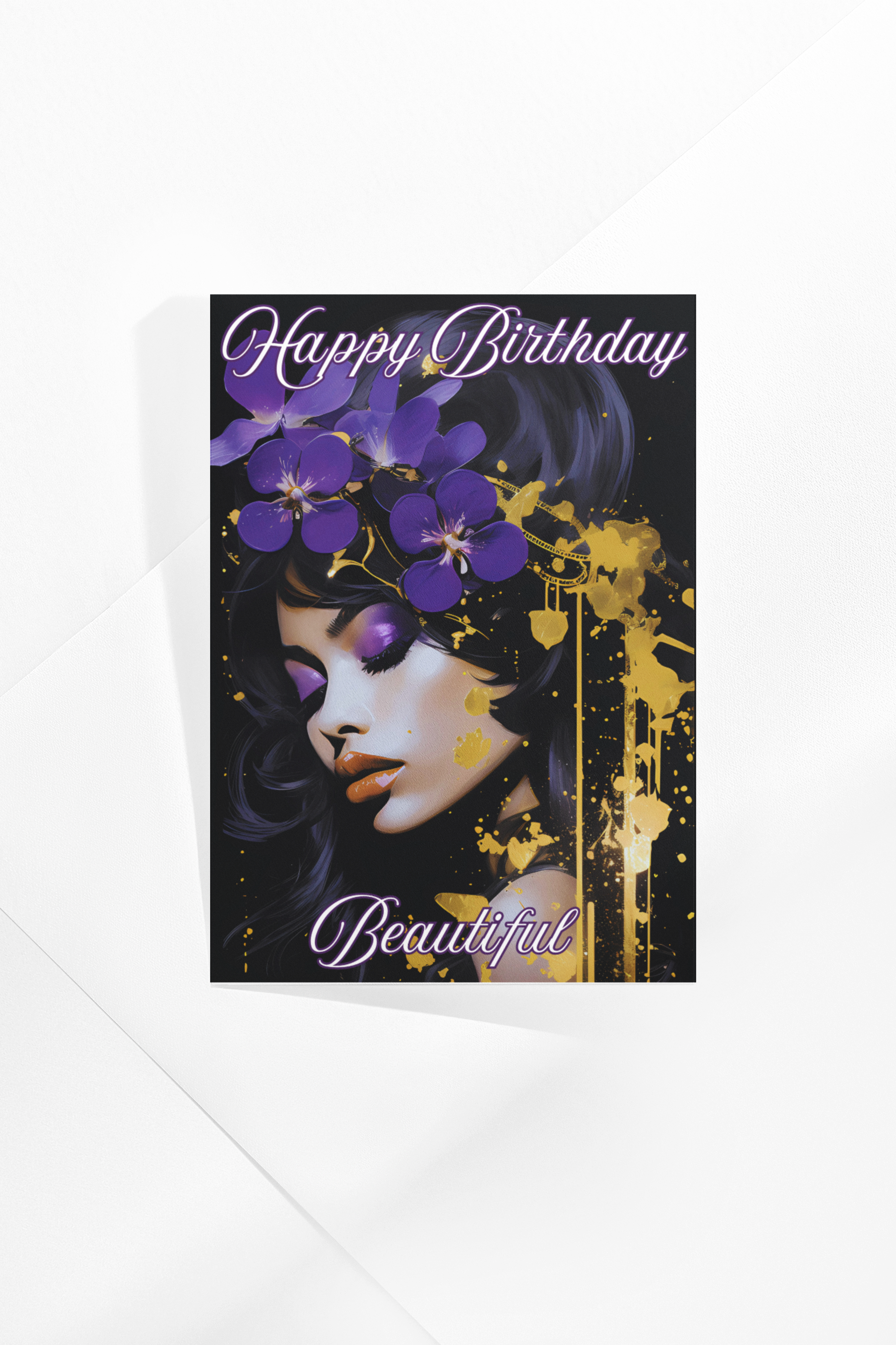 Birthday Card - Splash of Gold