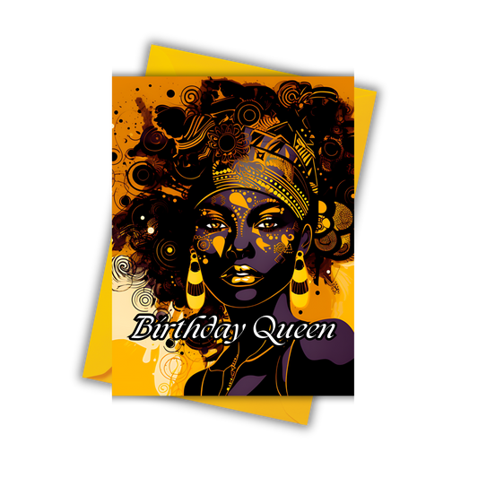 Nubian Gold Birthday Card Ref: 003B