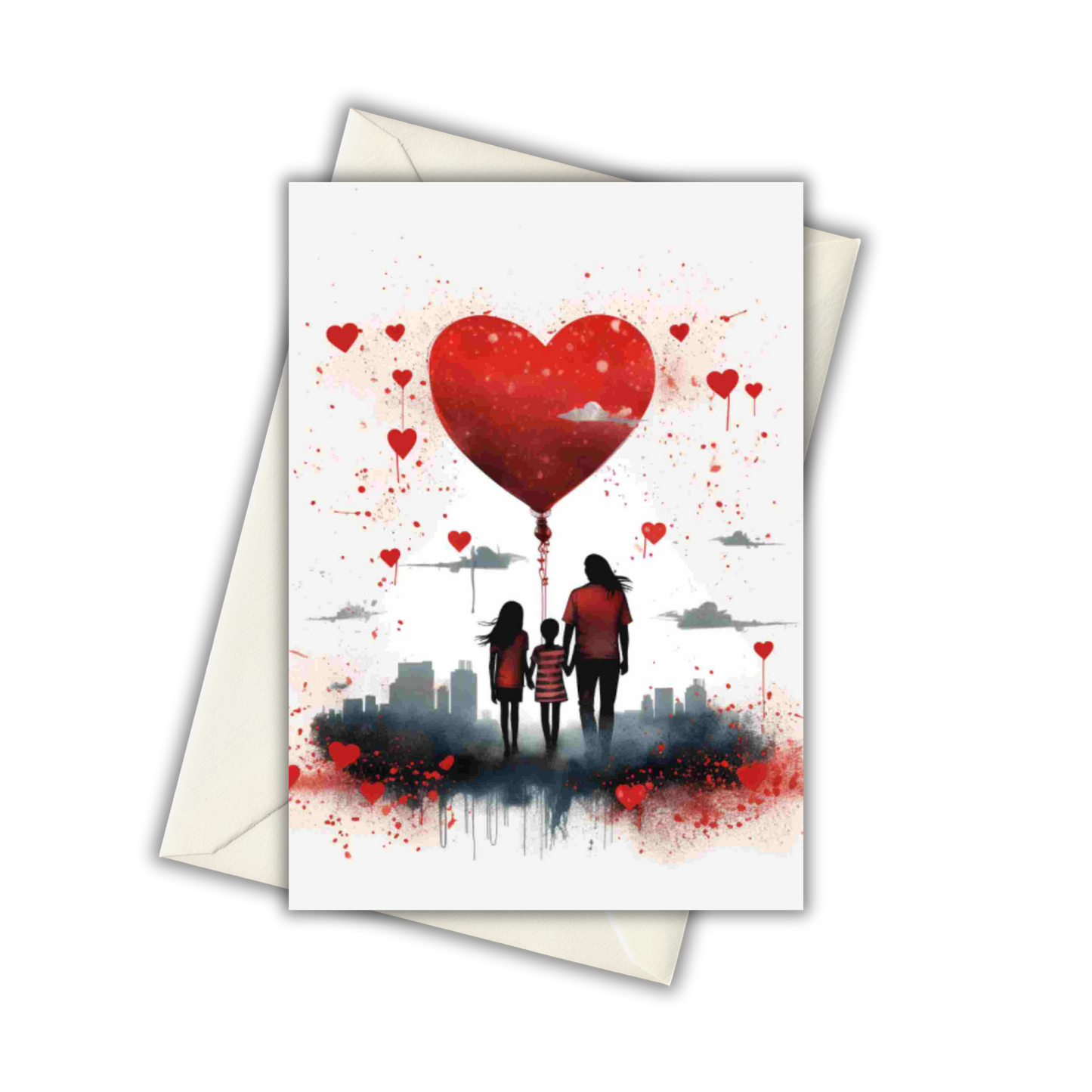 Trio Hearts Greeting Card