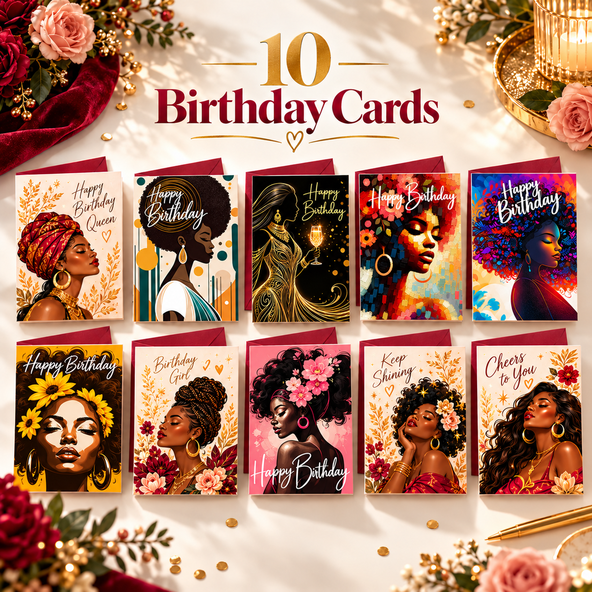 Birthday Card Stash – 10 Cards