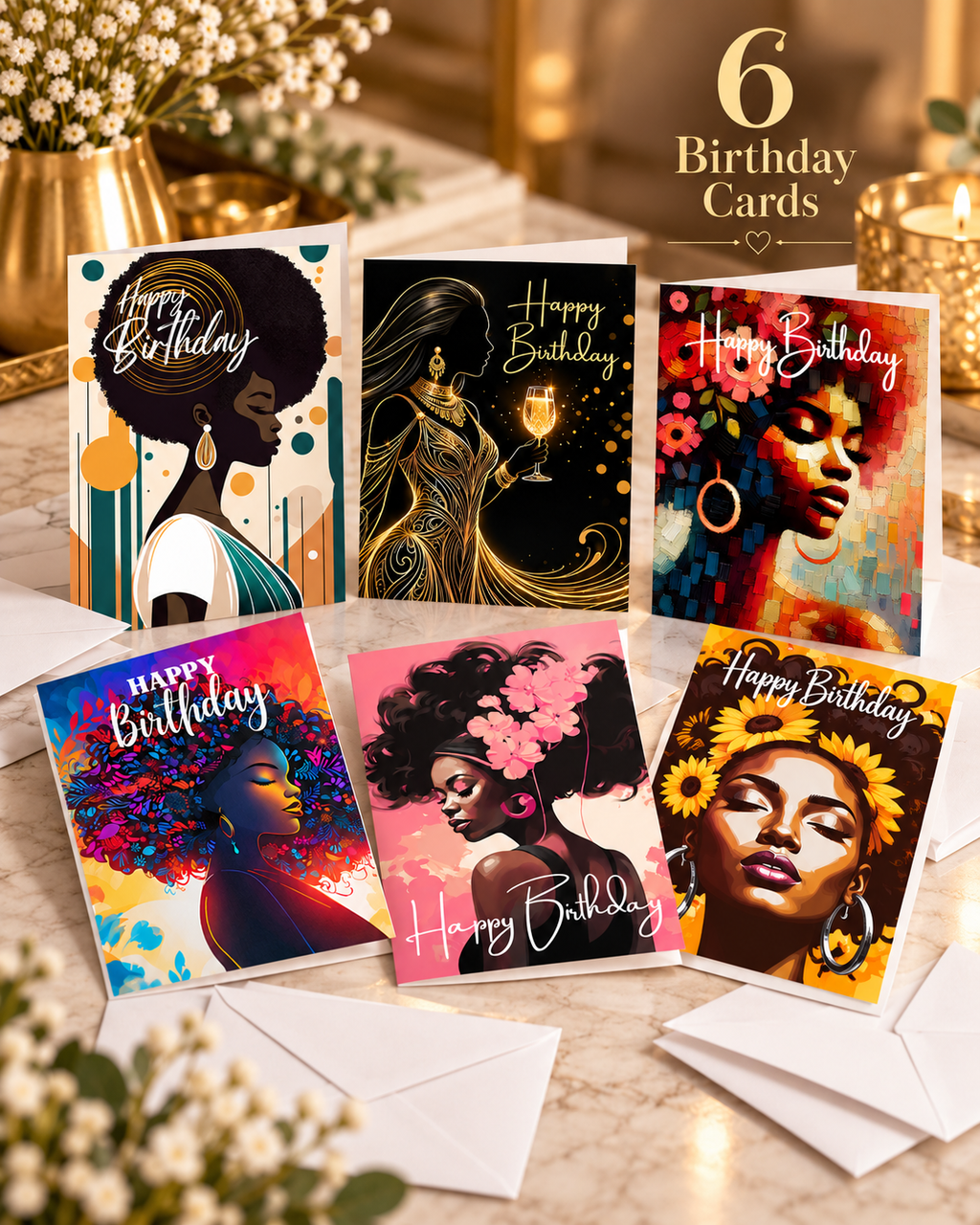 Birthday Card Stash – 6 Cards