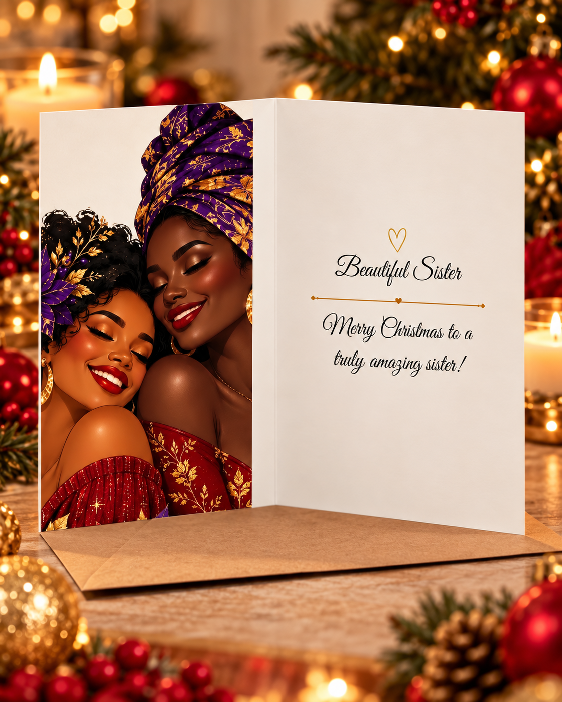 Sisters Make Life Brighter Christmas Card