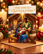 For Unto Us a Saviour Is Born Christmas Card