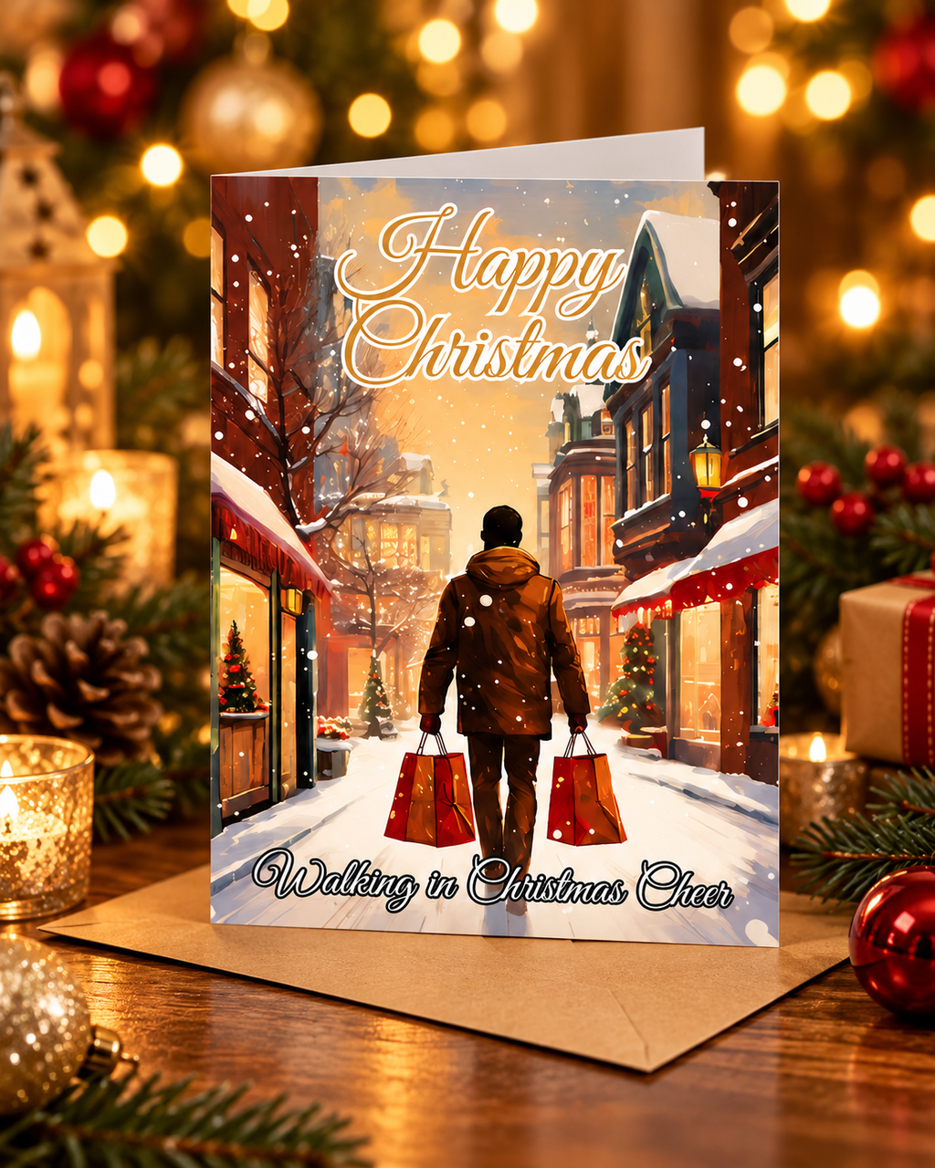 Walking in Christmas Cheer Card