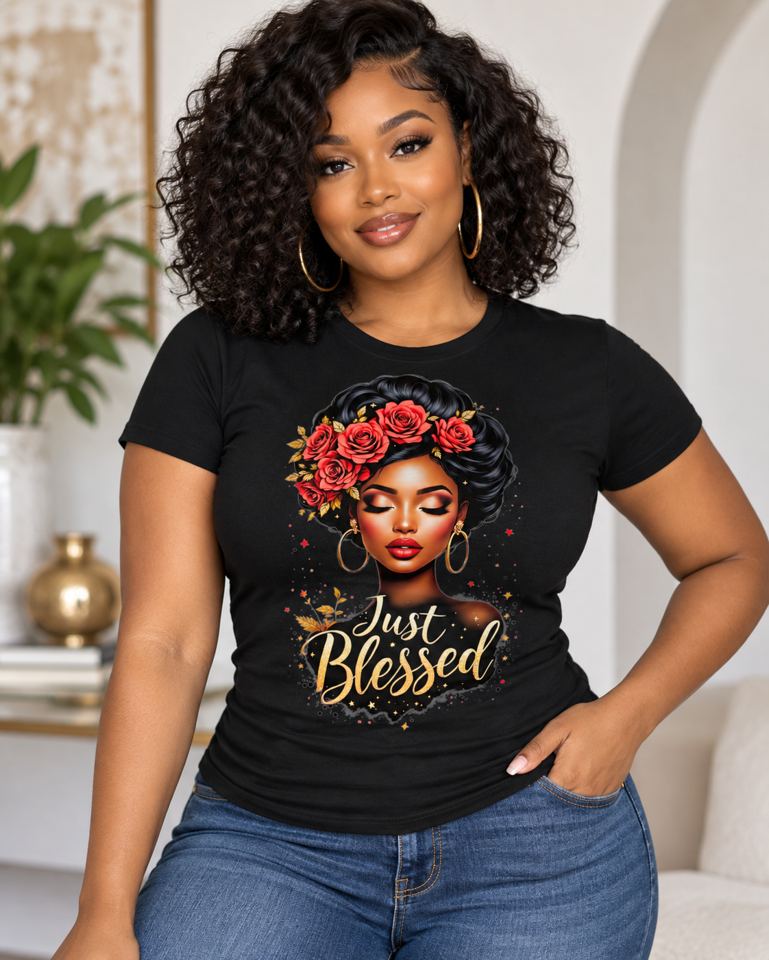 Just Blessed Fitted Tee