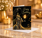 Golden Elegance Birthday Card