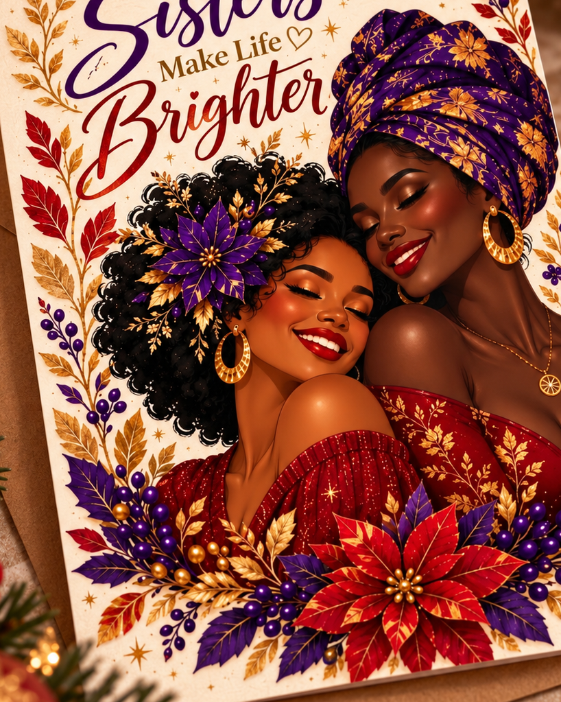 Sisters Make Life Brighter Christmas Card