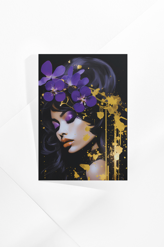 Birthday Card - Splash of Gold