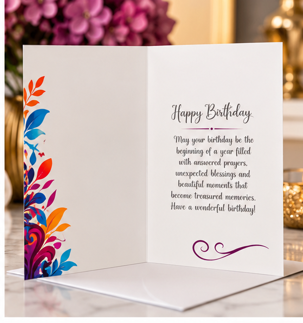 Radiant Blessings Birthday Card