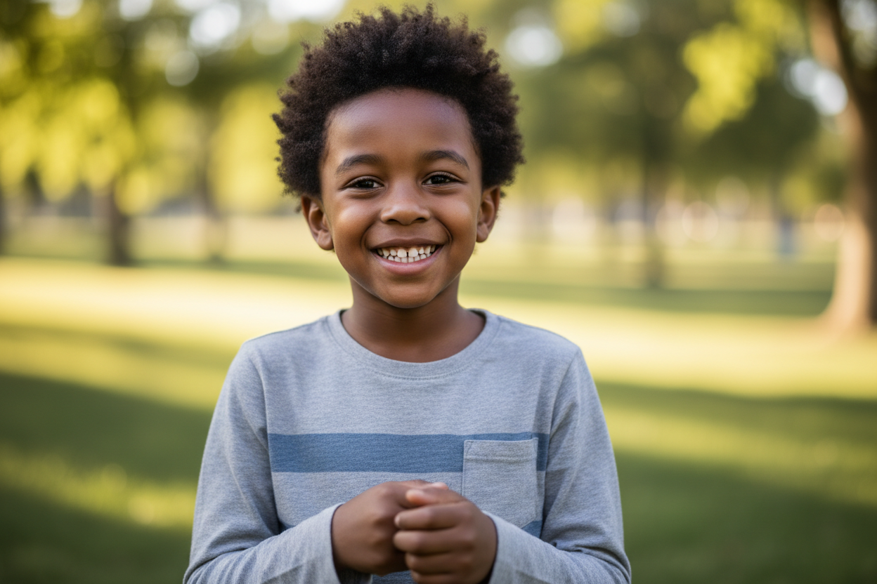 black child wearing long sleeve tshirt