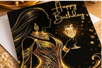 Golden Elegance Birthday Card