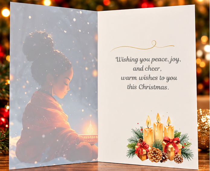 Christmas Wishes Candlelight Card