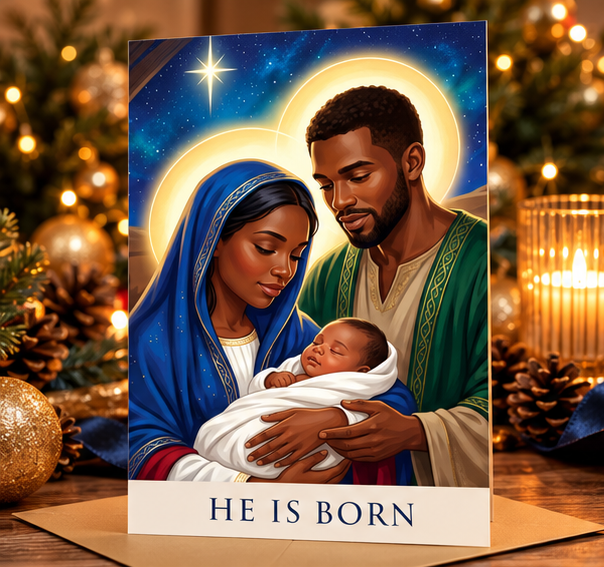 He Is Born Christmas Card