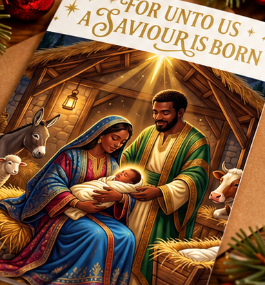 For Unto Us a Saviour Is Born Christmas Card