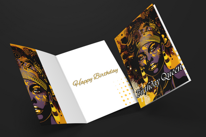 Nubian Gold Birthday Card Ref: 003B